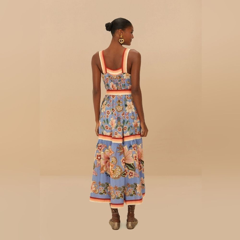 Farm Rio blue superbloom tapestry maxi dress - Picture 4 of 12